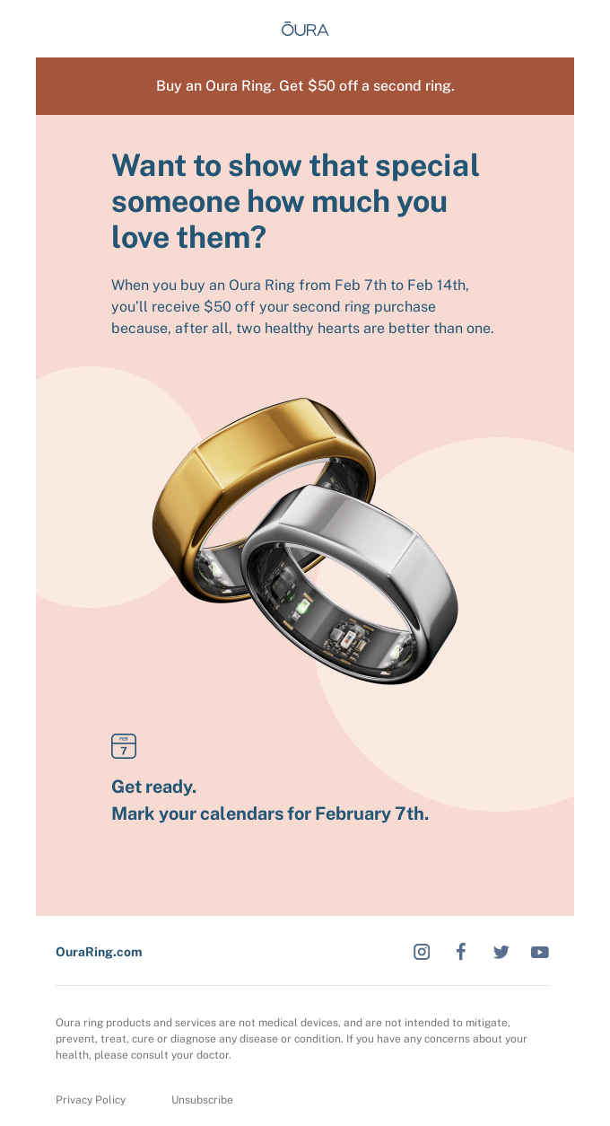 Valentine's day email template - Special discounts