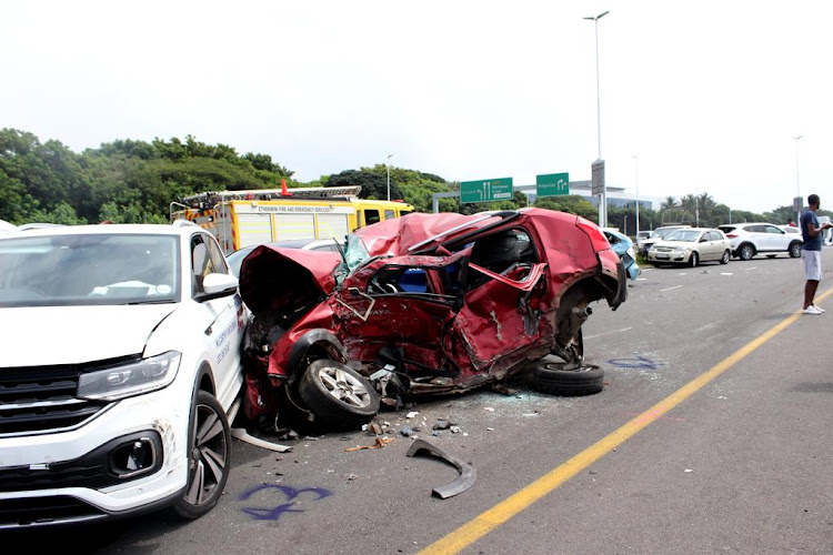 Cars were beyond repair on Durban's M41 after the truck accident.