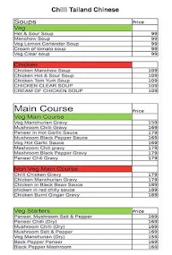 Chilli Tailand Chinese menu 1