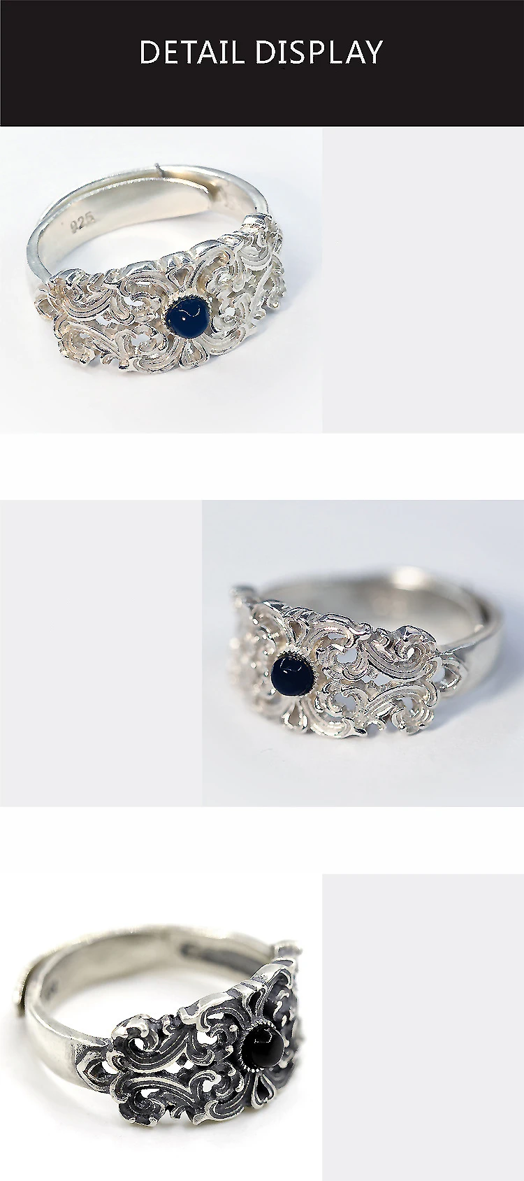 Title 2, Antieke Gelukbrengende Bloemen Sterling Zilvere...