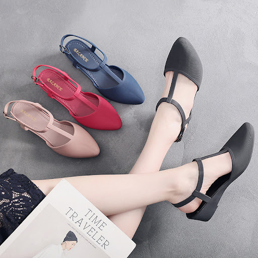Title 2, Womens Plastic Flat Mid-heel Wedge Pointed San...
