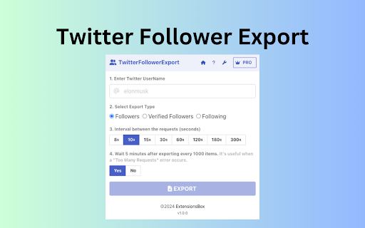Twitter Follower Export - Export Twitter Followers and Following