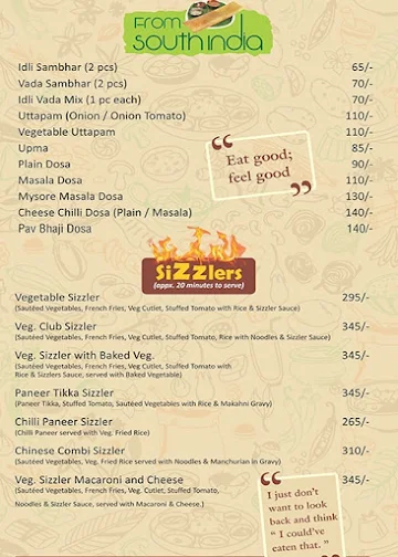 Shreemaya Celebrity menu 