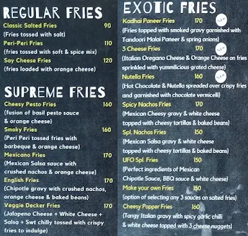 UFO Fries & Corn menu 