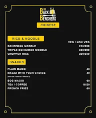 The Back Benchers menu 6