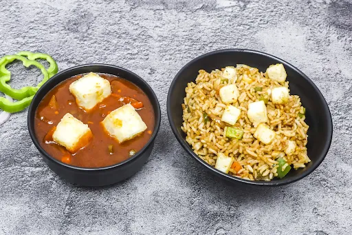 Paneer Fried Rice With Chilli Paneer Gravy [1 Litre]