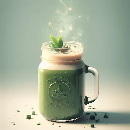 Hot Green Tea Latte [450 Ml, 1 Mason Jar]