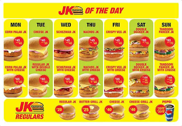 Jumboking - Indian Burger menu 