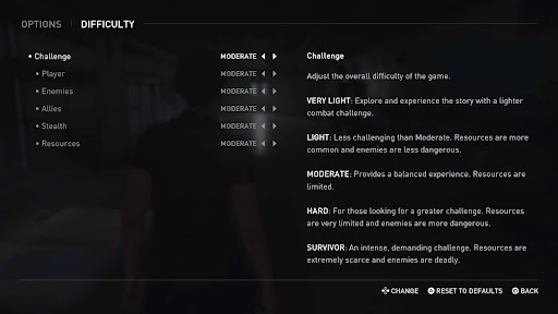 The Last of Us 2 Difficulty Settings