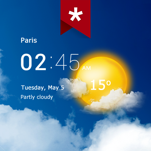 Transparent clock weather (Ad-free)