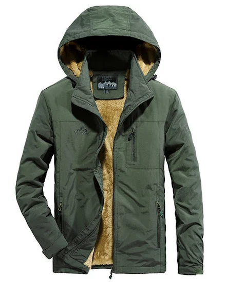 Men's Casual 2024 Winter Jacket Men's Fleece and Thick Yo... - 2