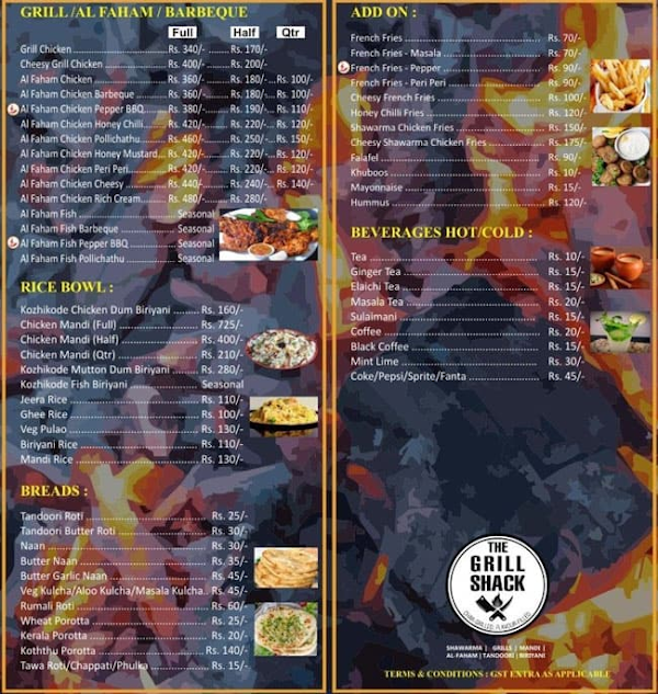 The Grill Shack menu 