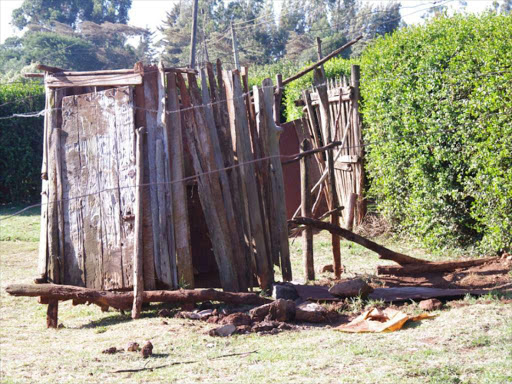 A pit latrine