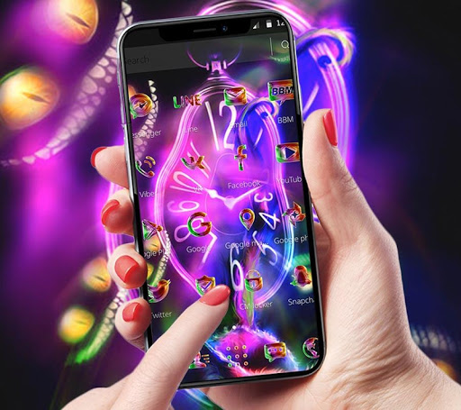 Neon Purple Clock Monster Theme