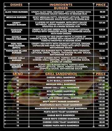 The Food Box menu 