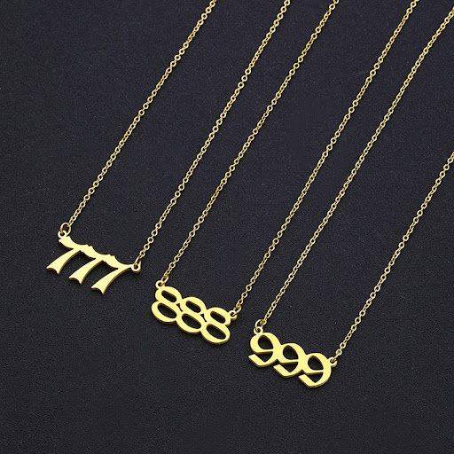 Title 12, Simple Stainless Steel Geometric Digital Necklace