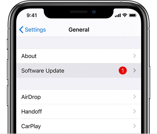 تحديث برنامج iOS 14 iphone