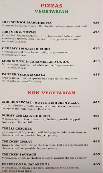 Circus menu 