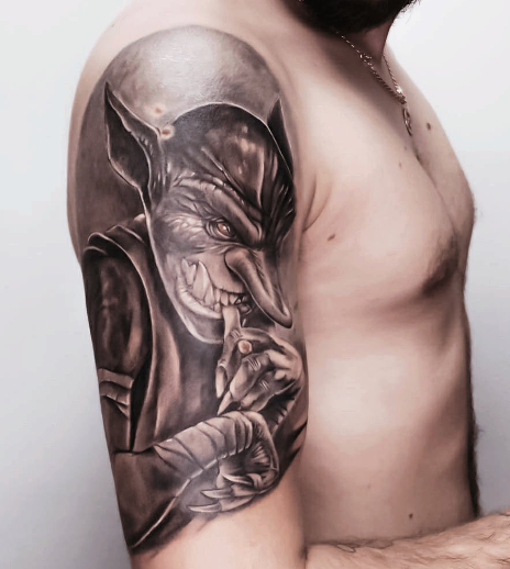 Goblin Shoulder Tattoo For Men