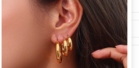 Title 6, Cylindrical Hollow Ear Ring for Women Modern De...