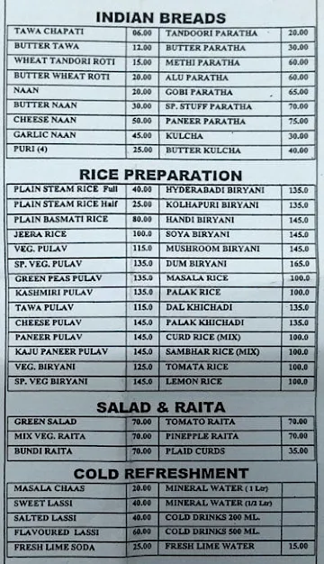 Madras Cafe menu 