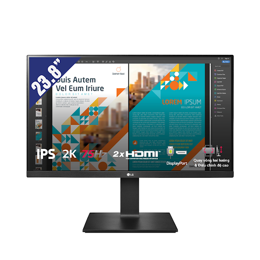 Màn hình LCD LG 23.8" 24QP550-B (2560 x 1440/IPS/75Hz/5 ms/FreeSync)