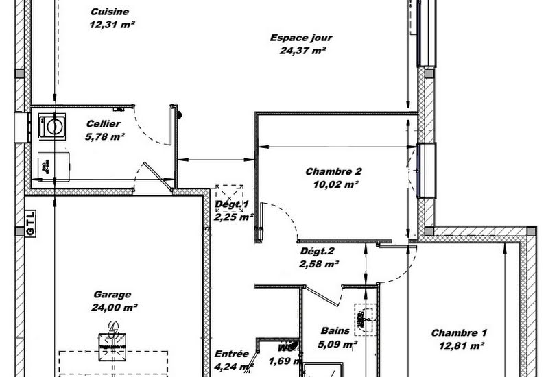  Vente Terrain + Maison - Terrain : 505m² - Maison : 81m² à Bazoches-au-Houlme (61210) 