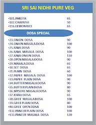 Sri Sai Nidhi menu 4