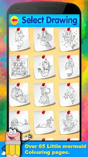 Cute Mermaid Coloring Book & Drawing - Kids Game(圖1)-速報App