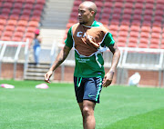 Dino Ndlovu during the South African national mens soccer team training session at Peter Mokaba Stadium on November 07, 2017 in Polokwane, South Africa. 