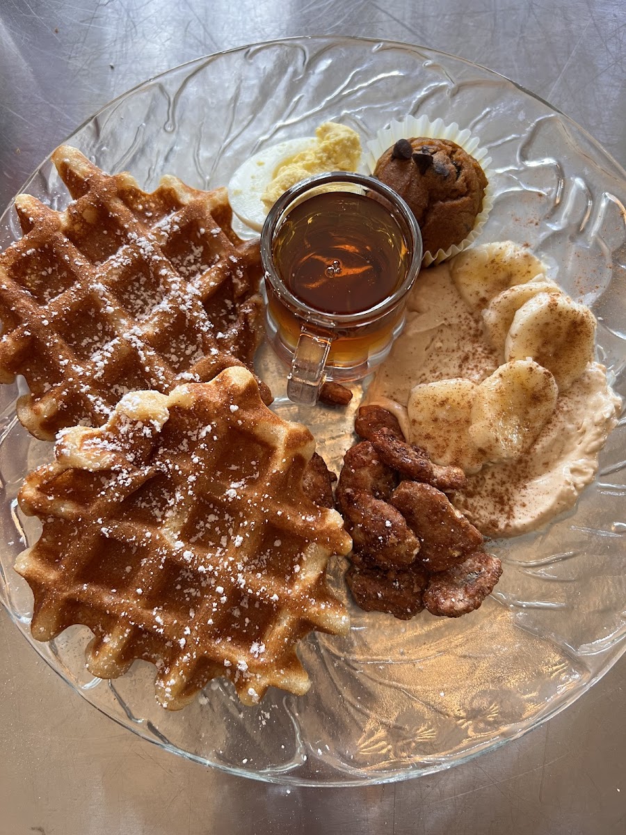 Spiced banana waffle board