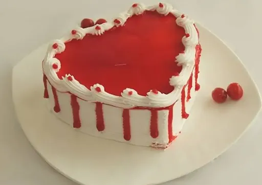 Butterscotch Strawberry Heart Shape Cake