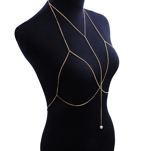 Title 1, Fashion Pearl Accessories Beach Bikini Chest Ch...