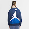 jordan x fragment navy fleece crew