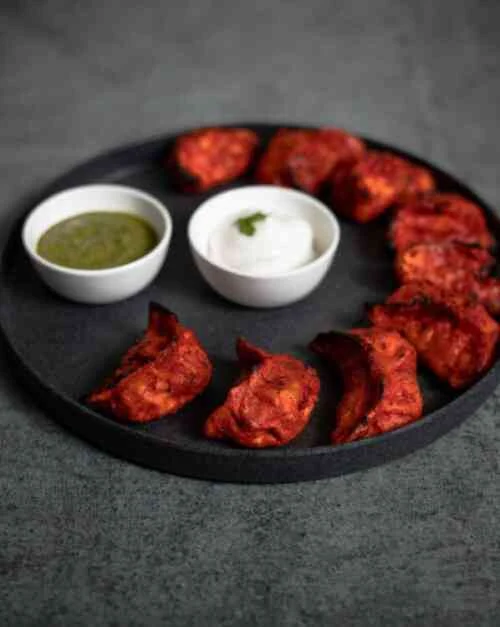 Chicken Cheese Tandoori Momos [Regular, 5 Pieces]