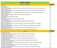 Khan Sahab menu 1