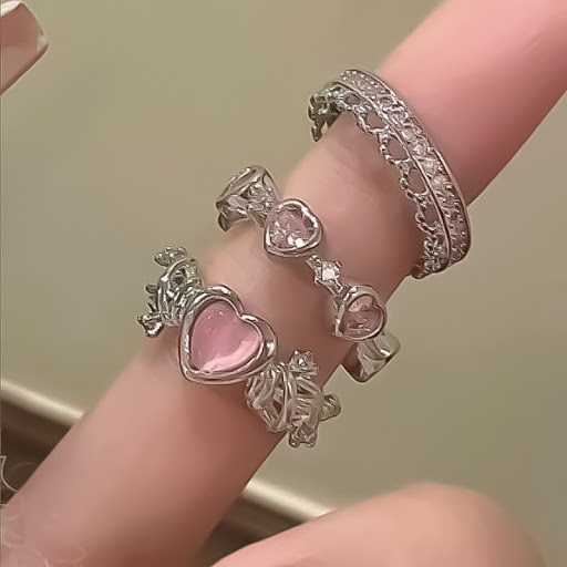 Title 2, Womens Fashion Heart Love Heart Ring Set of 3....