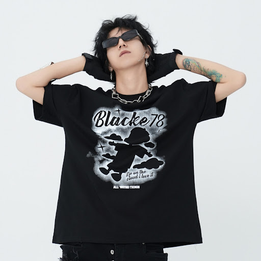 Title 15, Mens Cartoon Abstract Print Short Sleeve T-shi...