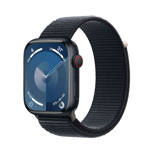 Đồng hồ Apple Watch Series 9 4G 45mm Midnight (Vỏ Nhôm Dây Vải) (MRMF3SA/A)