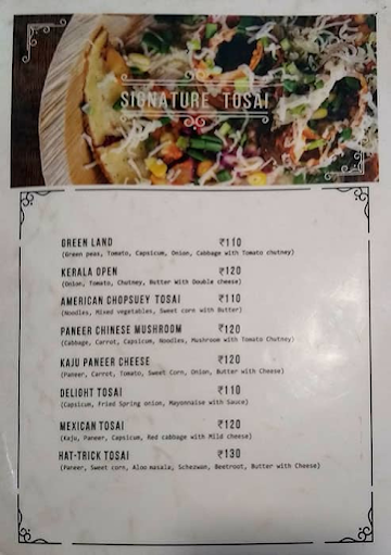 Tosai menu 