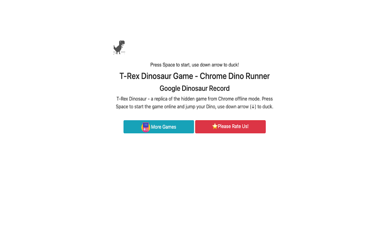 T-Rex Dinosaur - Chrome Dino Runner Preview image 1