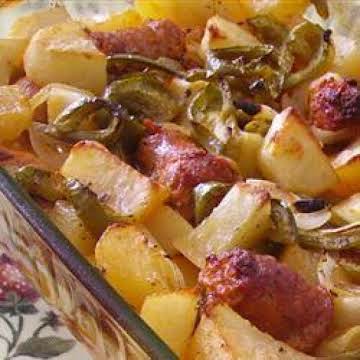 Italian Sausage with Peppers, Onions  and Potatoes