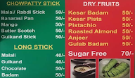 Bombay Kulfi menu 2