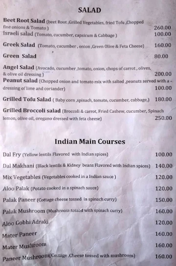 India Delight Cafe menu 