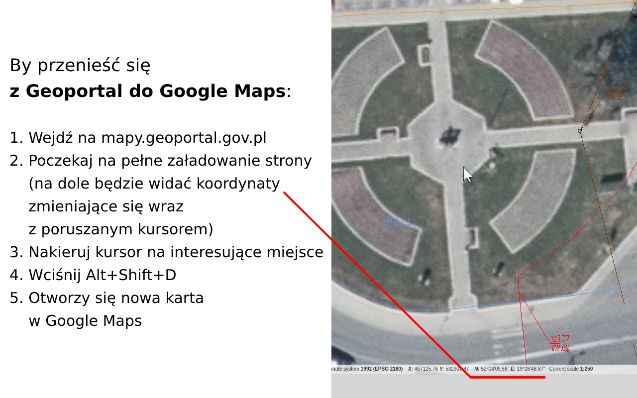 Podróżuj między Geoportal i Google Maps Preview image 1