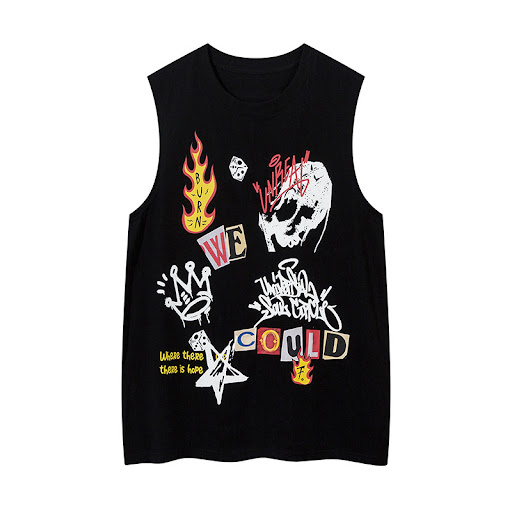 Title 5, Mens Loose Vest Cotton Casual Sleeveless T-shi...