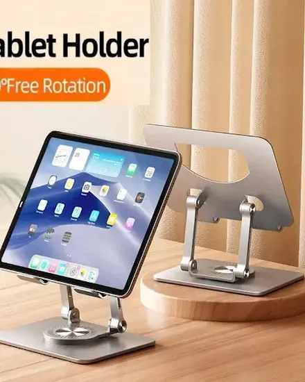 360° Rotatable Tablet Stand Adjustable Foldable Desktop S... - 1