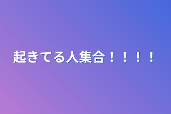 起きてる人集合！！！！