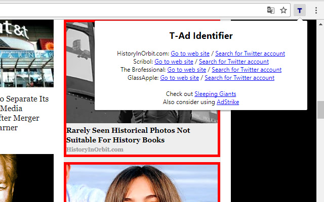 T-Ad Identifier chrome extension