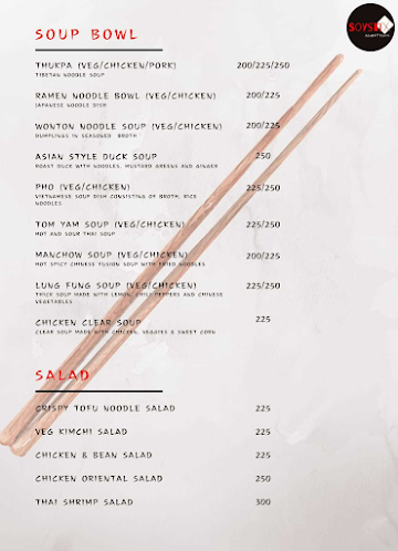 Soystix menu 